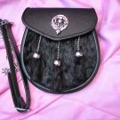 Thistle Black cow Skin Semi Dress Sporran