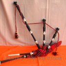 Black Rosewood Bagpipe - Tartan Bag & CHROME PLATED
