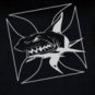 Men's Black T-Shirt with Metallic Silver Shark Design Premium 6.1 Magnum Wt.