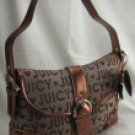 Fabric Handbag with Front Latch & Star + Heart Dangle