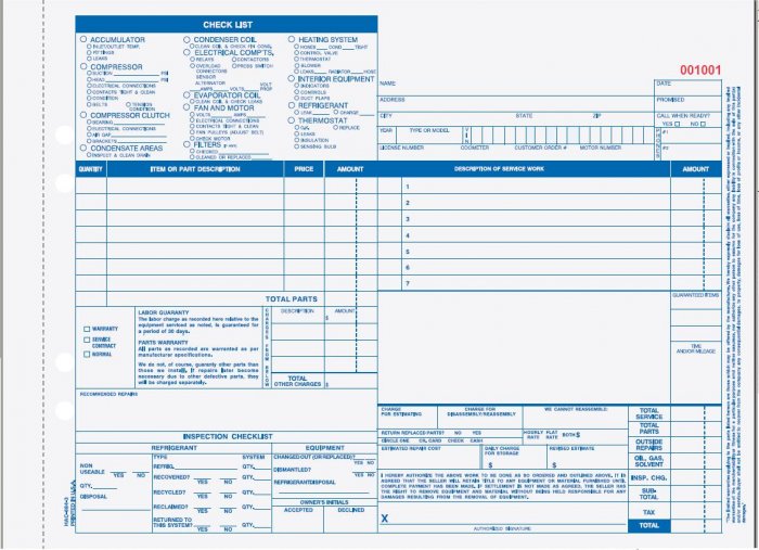 3-Part Auto Heating & Air Conditioning Check List, HAC-684