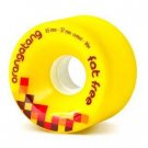 Orangatang 65/86 Fat Free Yellow Freeride, Set of 4 Skateboard Wheels