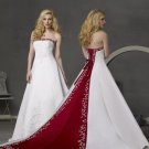 Sexy Wedding Dress CUSTOM MAKE Gown Size S M L voile&satin , silver embroidery&beading