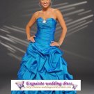 New Light-blue Prom/Ball/Evening WeddingDress Gown Custom Size  voile&satin