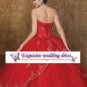New sexy Red Prom/Ball/Evening strapless WeddingDress Custom Size voile&satin