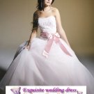 New sexy White Prom/Ball/Evening strapless WeddingDress Custom Size  voile&satin