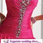 New sexy Deep Pink Prom/Ball/Evening strapless WeddingDress Custom Size  voile&satin