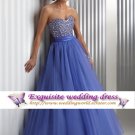 New sexy Prom/Ball/Evening strapless Blue WeddingDress Custom Size  voile&satin