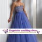 New sexy Prom/Ball/Evening strapless Blue WeddingDress Custom Size  voile&satin