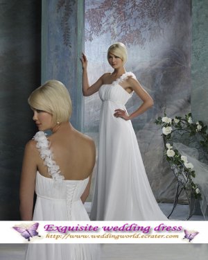 New white sexy Prom/Ball/Evening strapless pregnant woman' WeddingDress Custom Size  voile&satin