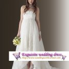 New white sexy Prom/Ball/Evening strapless pregnant woman WeddingDress Custom Size  voile&satin