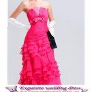 New Deep Pink sexy Prom/Ball/Evening woman' WeddingDress Custom Size  voile&satin