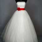 New sexy Prom/Ball/Evening white WeddingDress Custom Size  voile&satin