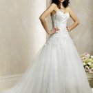 New sexy Prom/Ball/Evening strapless white WeddingDress Custom Size  voile&satin W002-3