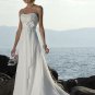 New sexy Prom/Ball/Evening strapless white WeddingDress Custom Size  voile&satin W002-7