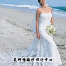 New sexy Prom/Ball/Evening strapless white WeddingDress Custom Size  voile&satin W002-32