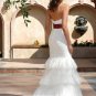 New sexy Prom/Ball/Evening white WeddingDress Custom Size voile&satin W002-34