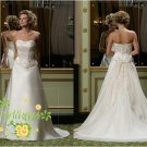 New sexy Prom/Ball/Evening strapless white WeddingDress Custom Size  voile&satin W002-35