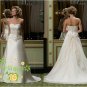 New sexy Prom/Ball/Evening strapless white WeddingDress Custom Size  voile&satin W002-35