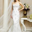 New sexy Prom/Ball/Evening strapless white WeddingDress Custom Size  voile&satin W002-36