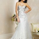 New sexy Prom/Ball/Evening strapless white WeddingDress Custom Size  voile&satin W002-39