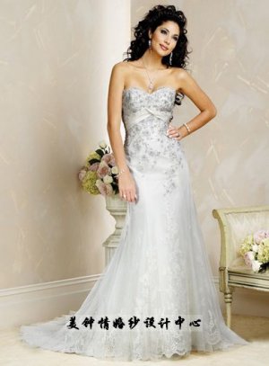 New sexy Prom/Ball/Evening strapless white WeddingDress Custom Size  voile&satin W002-39