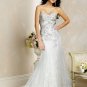 New sexy Prom/Ball/Evening strapless white WeddingDress Custom Size  voile&satin W002-39