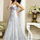 New sexy Prom/Ball/Evening strapless silver WeddingDress Custom Size  voile&satin W002-44