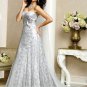 New sexy Prom/Ball/Evening strapless silver WeddingDress Custom Size  voile&satin W002-44