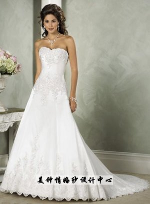 New sexy Prom/Ball/Evening strapless white WeddingDress Custom Size  voile&satin W002-45