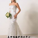 New sexy Prom/Ball/Evening strapless white WeddingDress Custom Size  voile&satin W002-52
