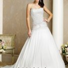 New sexy Prom/Ball/Evening strapless white WeddingDress Custom Size  voile&satin W002-53