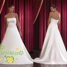 New sexy Prom/Ball/Evening strapless white WeddingDress Custom Size  voile&satin W002-58