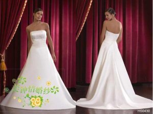 New sexy Prom/Ball/Evening strapless white WeddingDress Custom Size  voile&satin W002-58