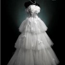 New sexy Prom/Ball/Evening strapless white WeddingDress Custom Size  voile&satin W002-61