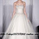New sexy Prom/Ball/Evening strapless white WeddingDress Custom Size  voile&satin W002-64