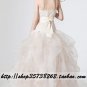 New sexy Prom/Ball/Evening strapless white WeddingDress Custom Size  voile&satin W002-66