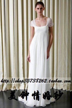 New sexy Prom/Ball/Evening white WeddingDress Custom Size  voile&satin W002-68
