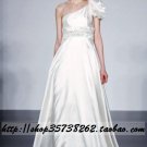 New sexy Prom/Ball/Evening strapless white WeddingDress Custom Size  voile&satin W002-74