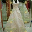 New sexy Empire Halter Top deep V-neck Wedding Dress Custom Size  voile&satin W002-81