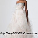 sexy Ball Gown Strapless Floor Length Organza wedding dress for brides Custom Size W002-82