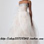 sexy Ball Gown Strapless Floor Length Organza wedding dress for brides Custom Size W002-82