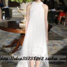 sexy Empire High-neck Sweep train Chiffon wedding dress for brides Custom Size  voile&satin W002-83