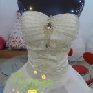 New sexy Ball Gown Prom/Ball/Evening strapless white WeddingDress Custom Size  voile&satin W002-85