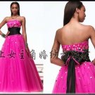 New sexy Prom/Ball/Evening strapless Pink WeddingDress Custom Size  voile&satin W003-3