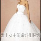 New sexy Ball Gown Prom/Ball/Evening strapless white WeddingDress Custom Size  voile&satin W003-16