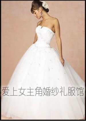 New sexy Ball Gown Prom/Ball/Evening strapless white WeddingDress Custom Size  voile&satin W003-16