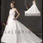 Sweet A-Line Princess Strapless Cathedral Train Organza wedding dress for brides Custom Size W003-18