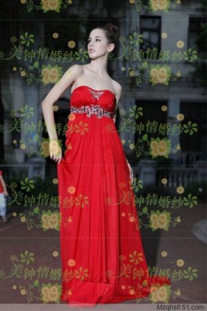 New sexy Prom/Ball/Evening strapless Red WeddingDress Custom Size  voile&satin W002-87