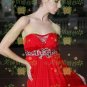 New sexy Prom/Ball/Evening strapless Red WeddingDress Custom Size  voile&satin W002-87